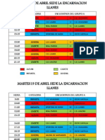 Horario Sedes T. Llanes