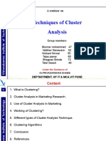 Techniques of Cluster Analysis: A Seminar On