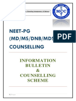 Neet-Pg (MD/MS/DNB/MDS) Counselling: Information Bulletin & Counselling Scheme