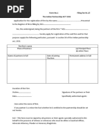 Form No.1 Filing Fee Rs.3/-The Indian Partnership ACT 1932