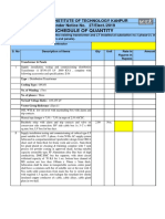 Schedule of Quantity: Indian Institute of Technology Kanpur Tender Notice No. 27/elect./2019