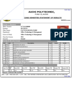 Auchi Polytechnic,: Second Semester Statement of Results