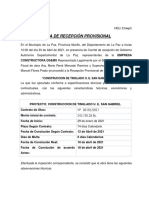 Acta de Recepcion Provisional - Definitiva