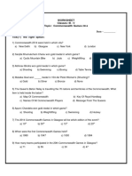 CBSE Class 5 GK Worksheet (3) - Commonwealth Games