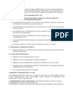 Kluckhohn-Strodtbeck and Hofstede Framework