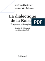 (Collection Tel) Max Horkheimer - Theodor W. Adorno - La Dialectique de La Raison - Fragments Philosophiques-Gallimard (2013)