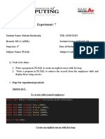 Worksheet 7 PL - SQL