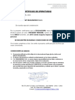 Vsip - Info - Certificado de Operatividad Excavadora Hyundai 1 1 Convertido PDF Free