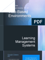 Web-Based Environments: By: Rachel Tyler Grand Canyon University: TEC 561