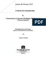 Francisco de Vitoria Relection On Homicide & Commentary On Summa Theologiae IIa-IIae Q. 64 (Mediaeval Philosophical Texts in Translation) 1997