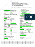 Manufacturing Processes UNIT Test-I - Series A With Solutions