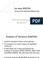 One-Way ANOVA: (Independent Group and Repeated Measures)