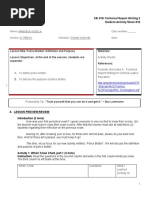 Lesson Title: Police Blotter-Definition and Purpose Lesson Objectives: at The End of The Session, Students Are Expected - Materials