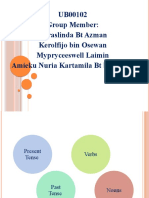 UB00102 Group Member: Noraslinda BT Azman Kerolfijo Bin Osewan Mypryceeswell Laimin Amieku Nuria Kartamila BT Bindamin