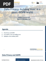 Data Privacy: Building Trust in A Post - GDPR World: Frédéric Vonner, PWC Gabriela Gheorghe, PWC