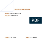 Dbms Lab Assignment-04:: Karthikeyan M: 20BCE0145