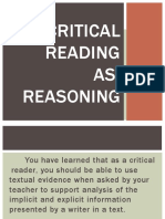 Critical Reading As Reasoning