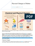 Chemical and Physical Changes of Matter