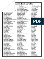 The English Bank Verb List: Present Tense Past Tense Past Participle Tense