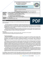 Course Module: Course Module Code Topic Coverage Reference/s Duration Learning Outcomes