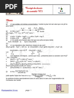 Corrigé Du Devoir de Contrôle N°2: Chimie