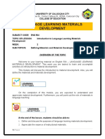 Language Learning Materials Development