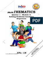 Mathematics: Quarter 1 - Module 4: Solving Problems Involving Sequences