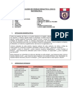 Planificacion de Unidad Didactica Matematica