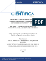 Rpa para La Automatización de La Gestión Administrativa en El Area de Finanza de Seidor