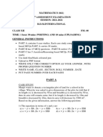 Mathematics (041) 2 Assessment Examination SESSION: 2021-2022 B.D.M.International