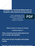 Strategies For Teaching Mathema2cs To Students With Dyslexia and Dyscalculia