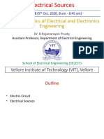 EEE1001 - Basics of Electrical and Electronics Engineering: Vellore Institute of Technology (VIT), Vellore