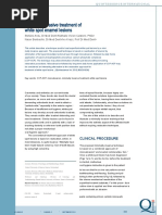 Minimally Invasive Treatment of White Spot Enamel Lesions