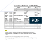 Datesheet Class 9th To 12th