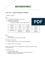 General Chemistry Module 1: Chapter 1: Kinetic Particle Theory