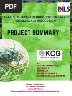 Project Summary: Fully Automated Hydroponic System For Small Scale Production