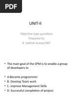 Unit-Ii: Objective Type Questions Prepared by R. Sathish kumar/MIT