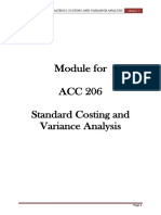 Module For ACC 206 Standard Costing and Variance Analysis