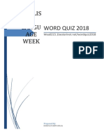 Englis H Langu AGE Week: Word Quiz 2018