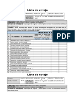 Lista de Cotejo EVALUACIÓN DIAGNOSTICA