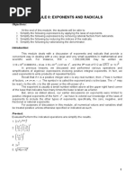 Module 8: Exponents and Radicals: Objectives