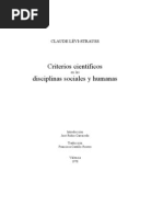 Criterios Científicos en Las Disciplinas Sociales y Humanas, Por Claude Lévi-Strauss