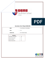 Secondary Term 3 Report 3