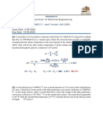 Department of Chemical Engineering: CHME 311: Heat Transfer (Fall 2020)