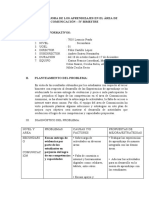 PLAN DE MEJORA de Los Aprendizajes en El Área de Comunicación