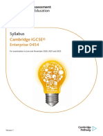 Syllabus: Cambridge IGCSE® Enterprise 0454