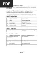 This Checklist Must Be Completed Before Potential Participants Are Approached To Take Part in Any Research