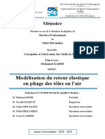 Rapport Modélisation Du Retour Élastique en Pliage Des Tôles en Lair