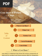 Cost Sheet of Potato