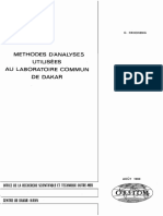 Methodes D'Analyses Utilisées Au Laboratoire Commun de Dakar